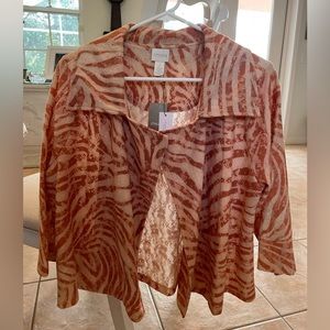Chicos Zebra Lace Cardigan